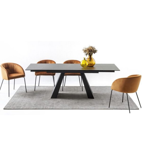 cb4801 r 150 wings black varnished metal table with ceramic top 600x600 - Masă Wings CB/4801 (Connubia)